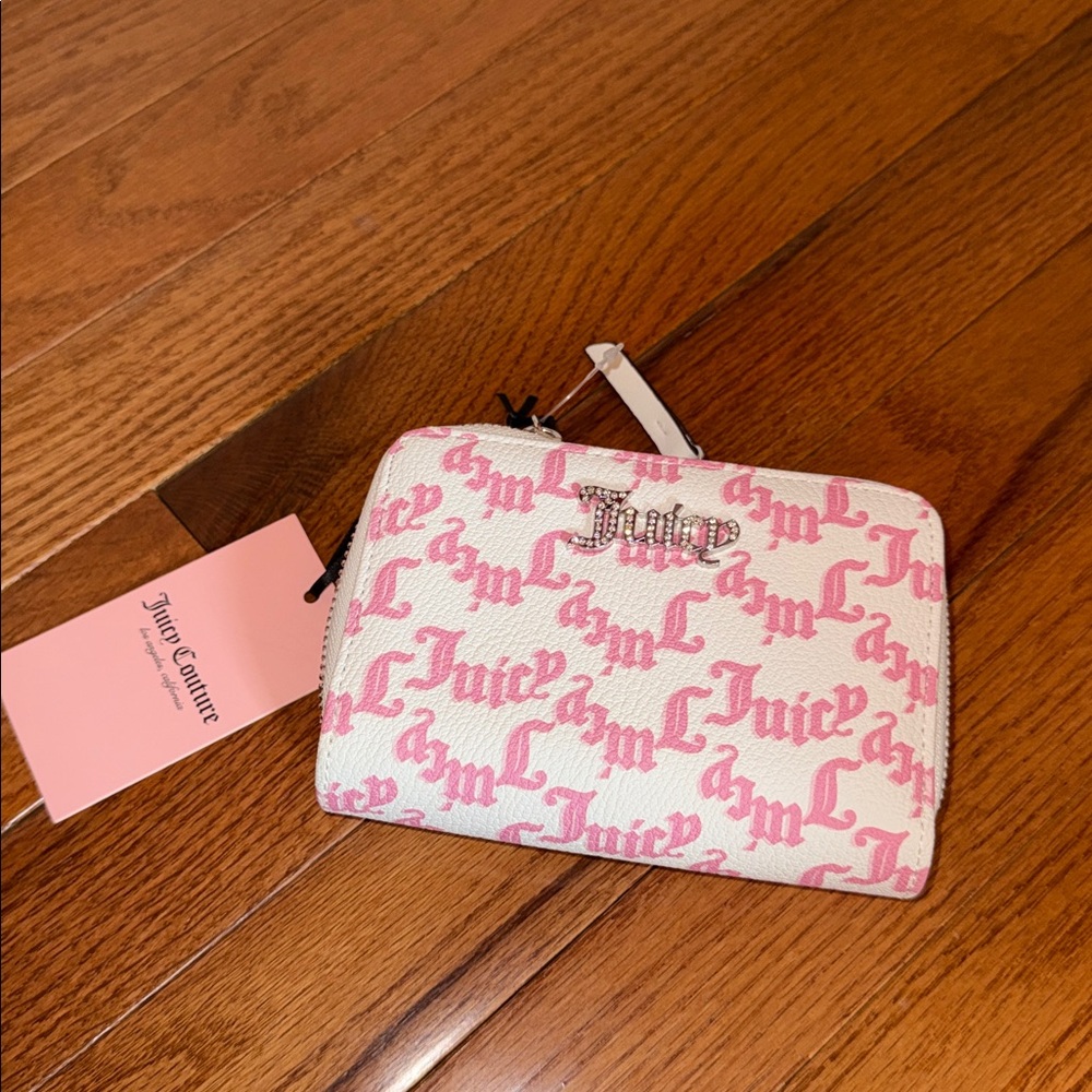 Juicy Couture Pink and Cream Logo Wallet